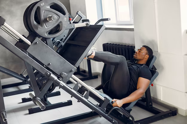 Man doing leg exercise